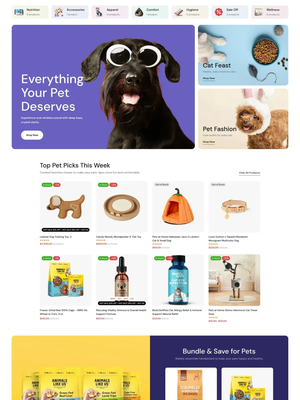 Alimentation vétérinaire, jouets d'éveil et accessoires confort pour chiens et chats : abonnements croquettes sans engagement et conseils bien-être animalier.
