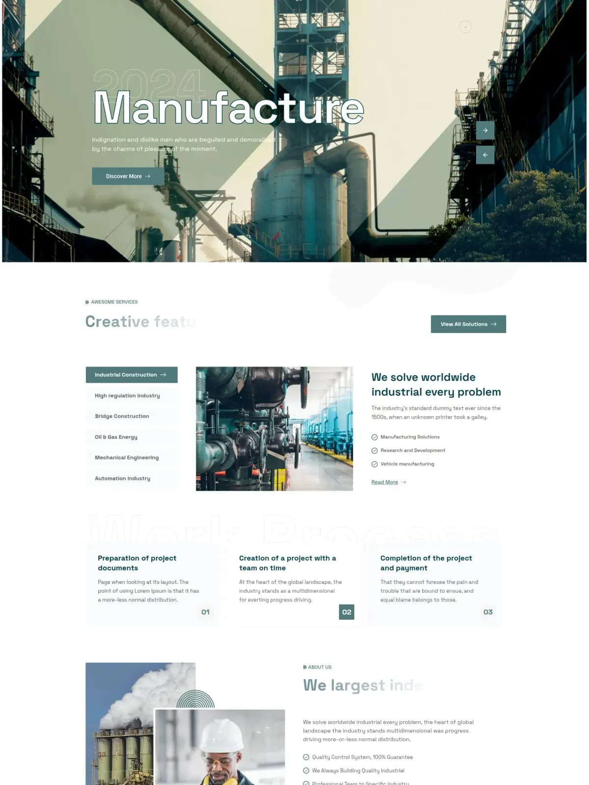 Construction d'usines de production et installations manufacturières clés en main : génie des structures métalliques, silos et parcs de machines.