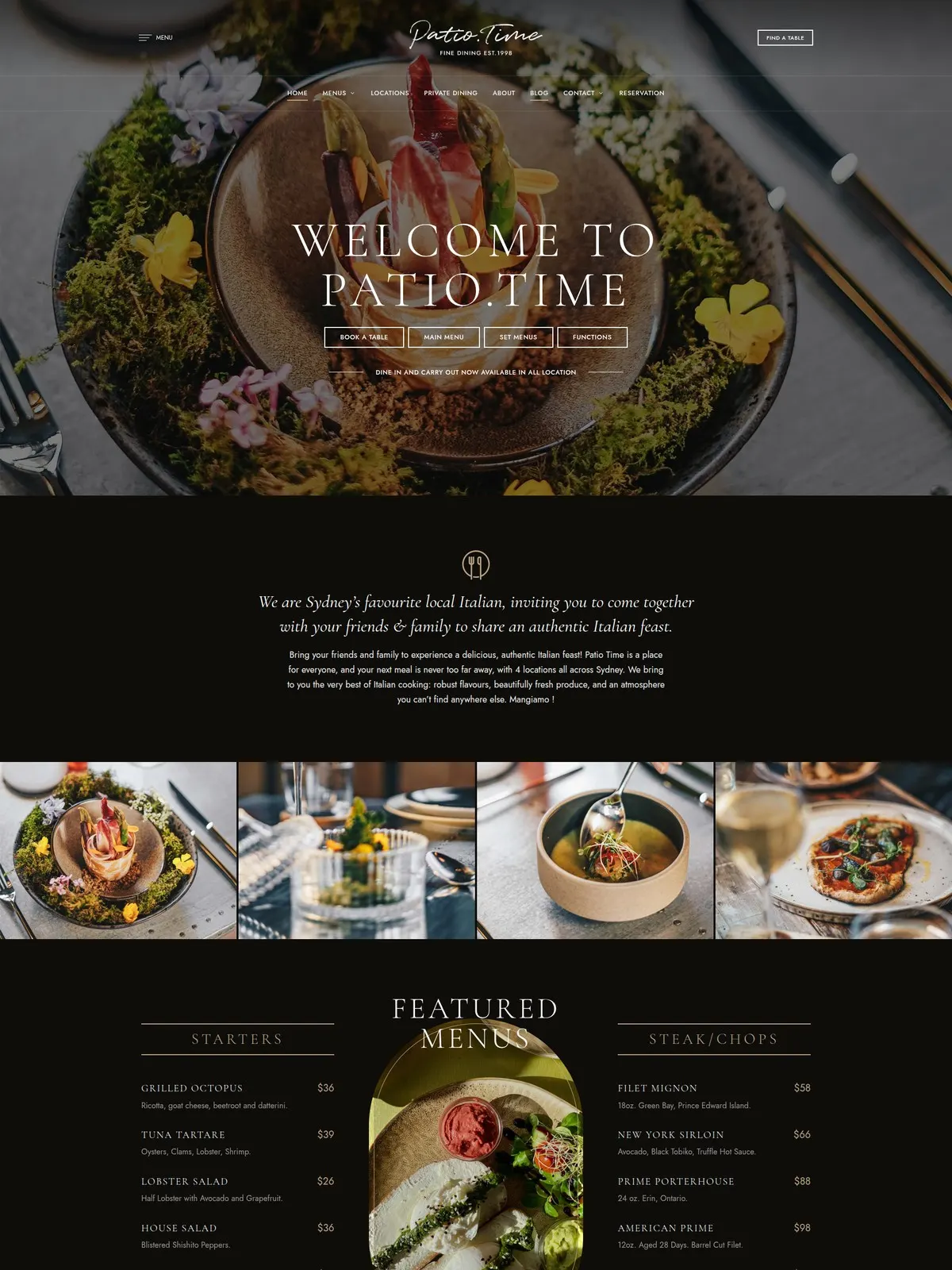 Table gastronomique et haute cuisine italienne : carte de saison raffinée, accords mets & vins et réservation en ligne.